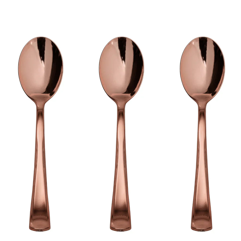 Exquisite Classic Rose Gold Plastic Spoons - 20 Ct.