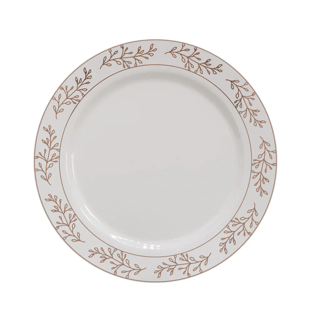 10.25 In. Rose Gold Leaf Premium Plates - 10 ct.