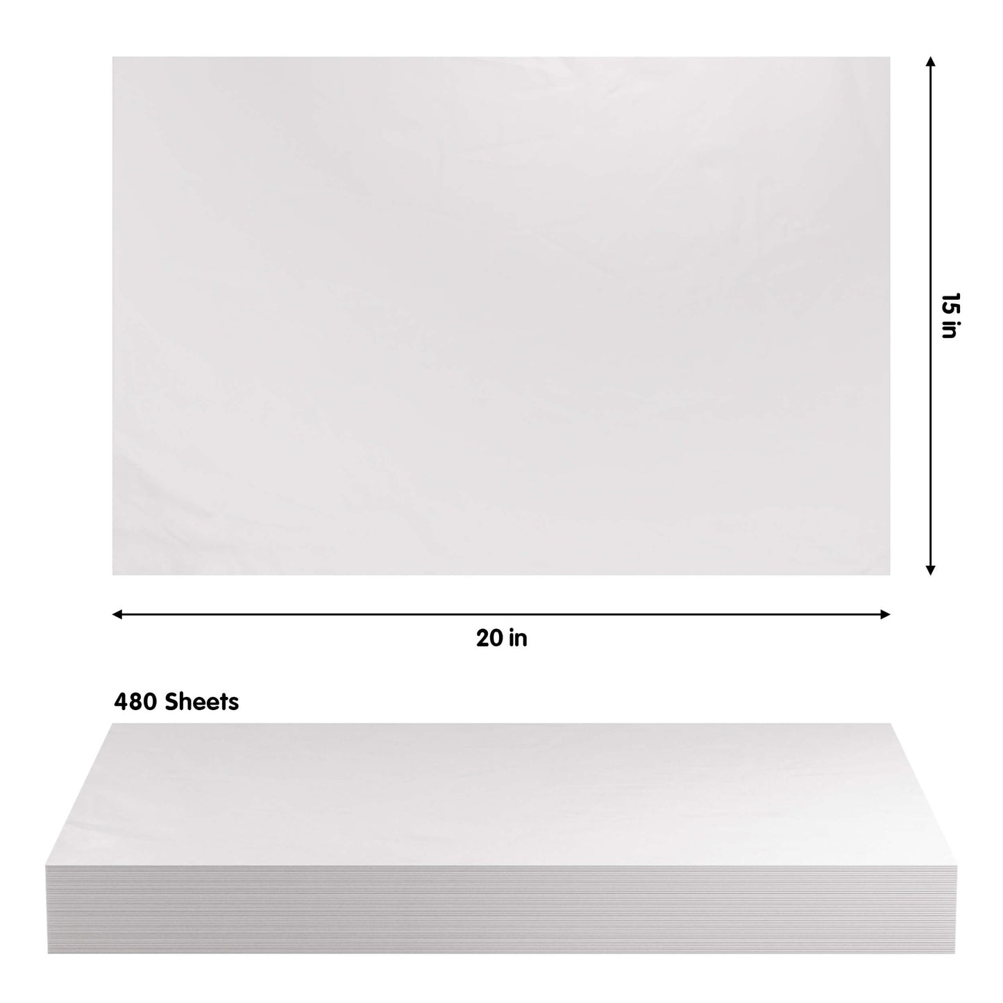 White Tissue Paper 15"" x 20"" | 120 Sheets