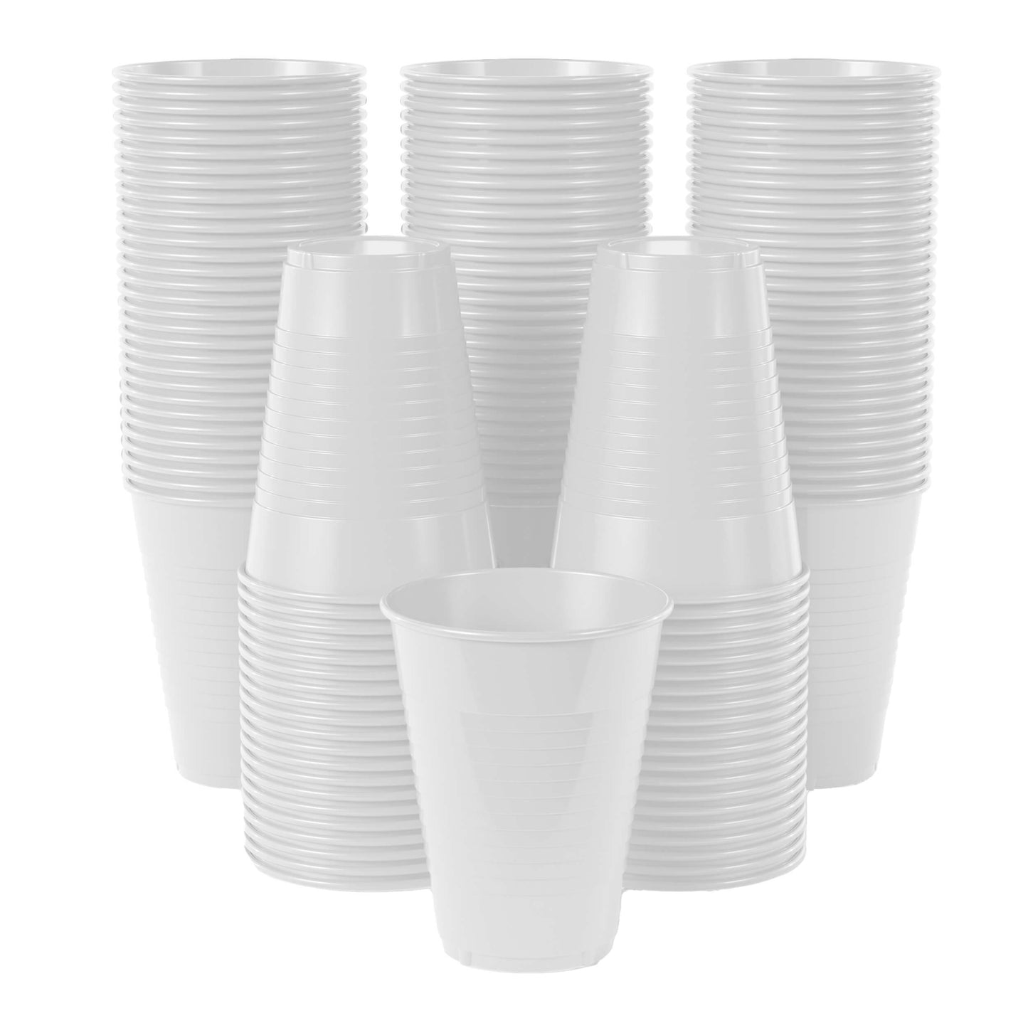 12 Oz. White Plastic Cups - 50 Ct.