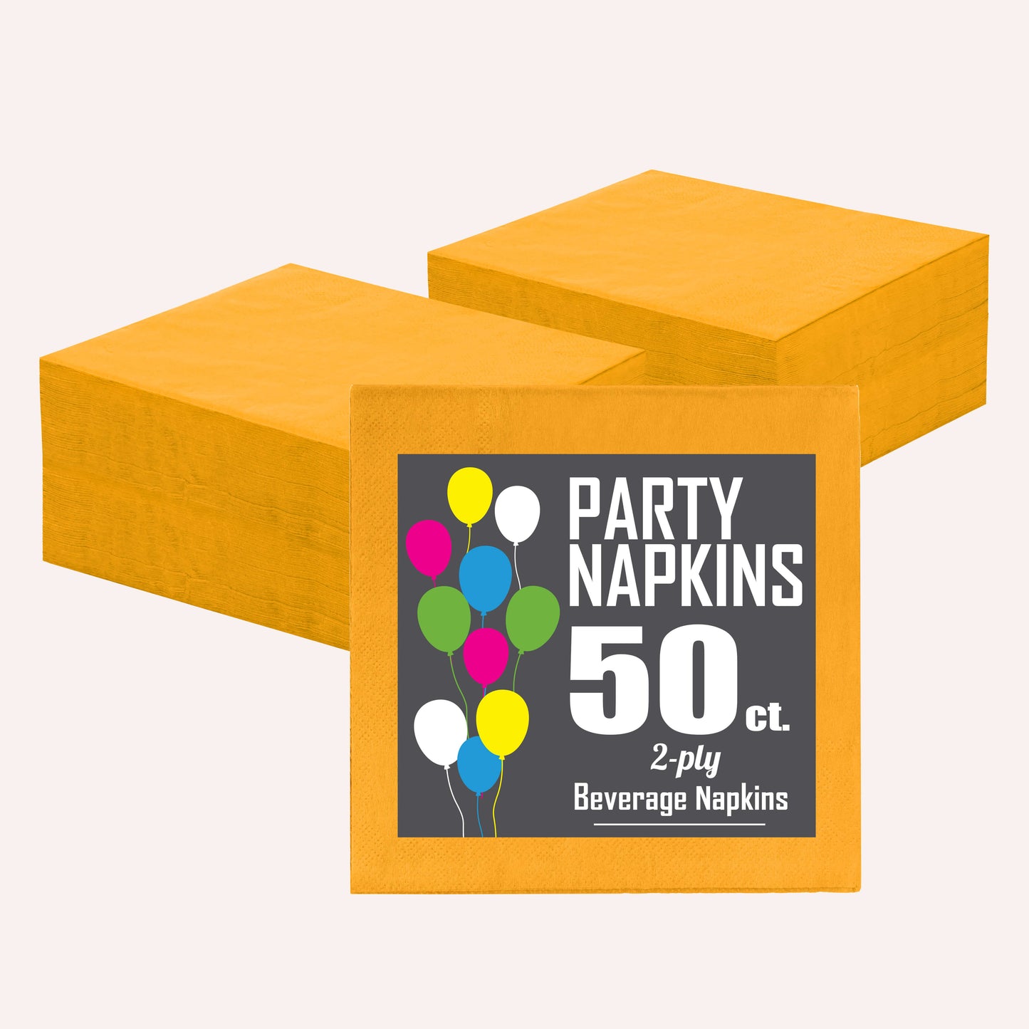 Yellow Beverage Napkins - 50 Ct.