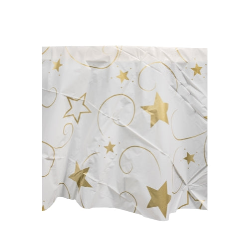 84" Round Gold Star Printed Tablecover