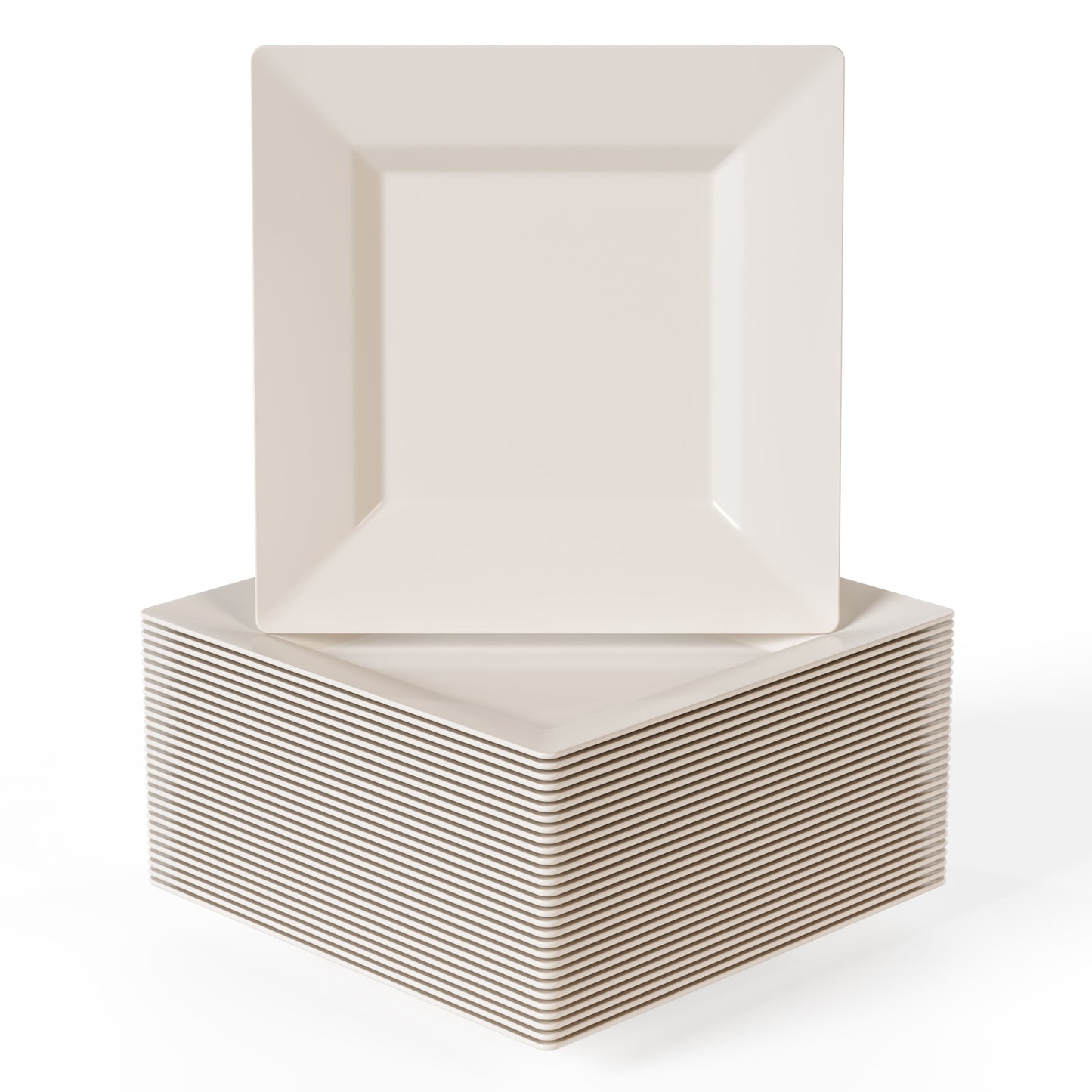 4.5 In. Ivory Square Plates - 100 Ct.