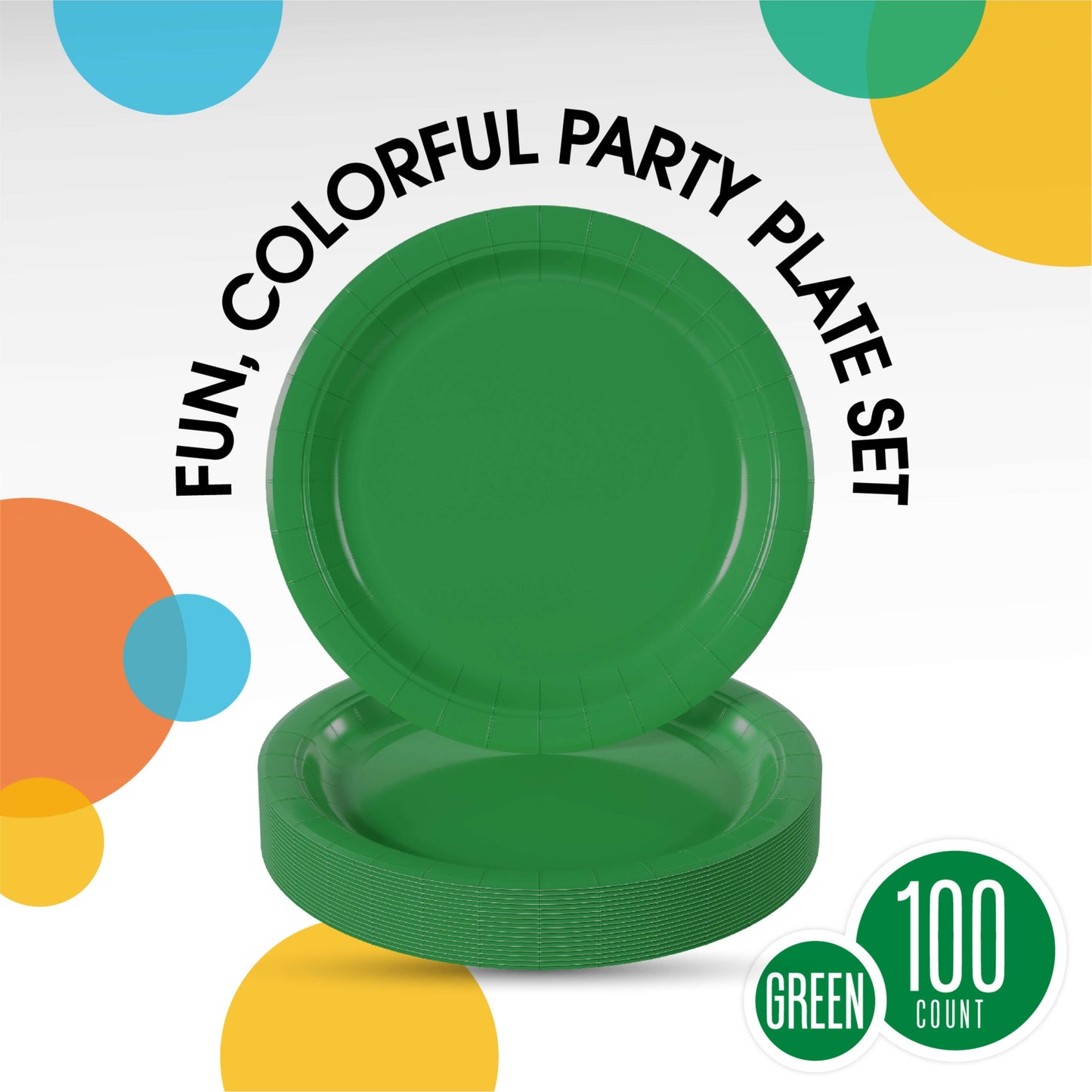 10 In. Emerald Green Paper Plates - 100 Ct.