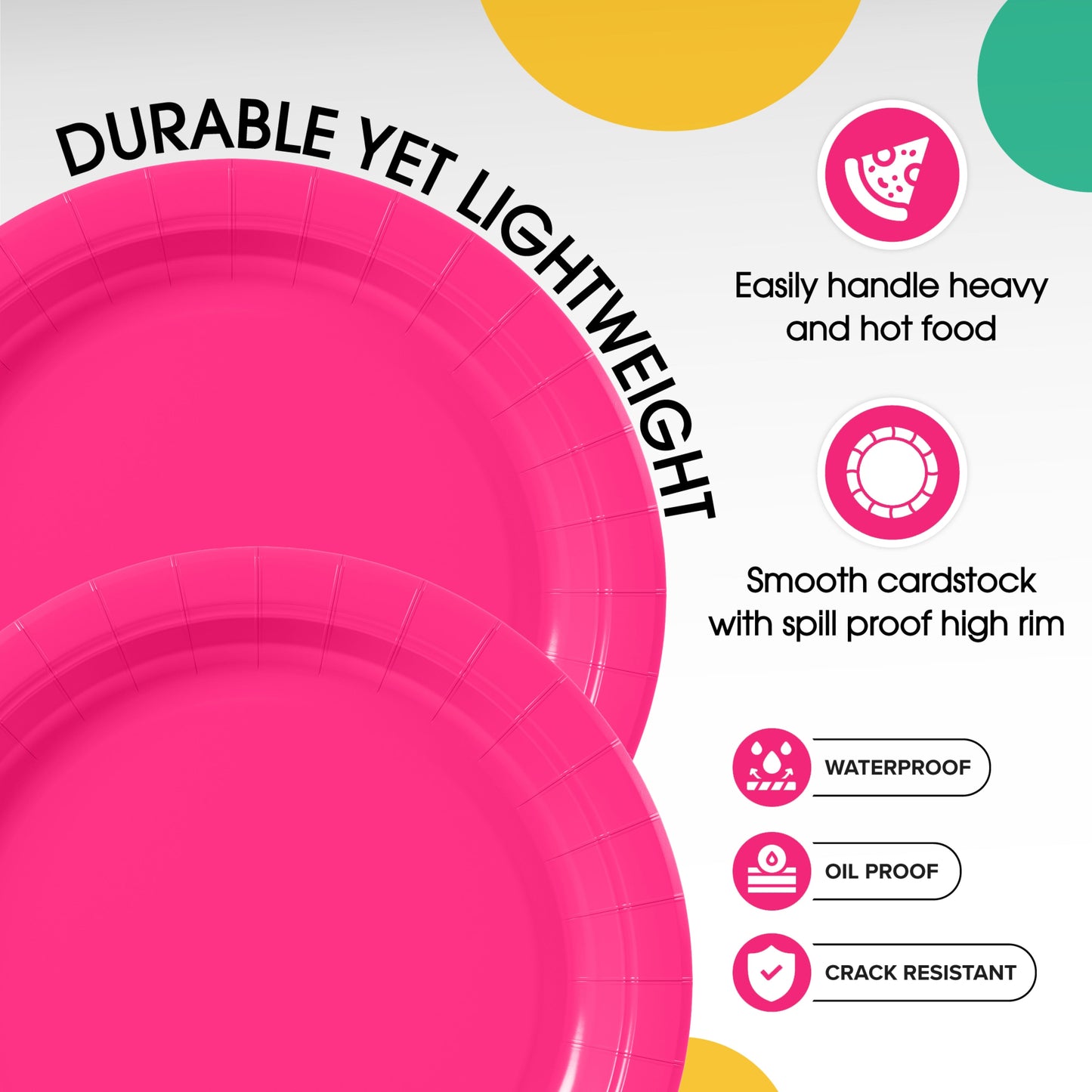 9 In. Cerise Paper Plates - 100 Ct.
