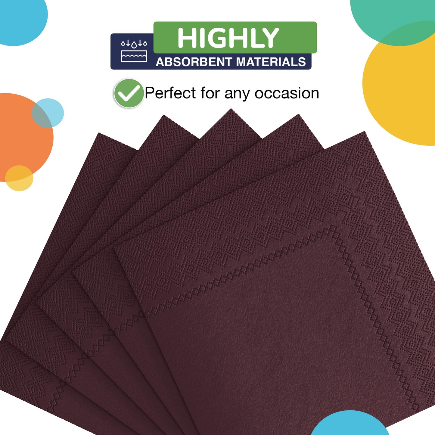 Brown Beverage Napkins - 50 Ct.