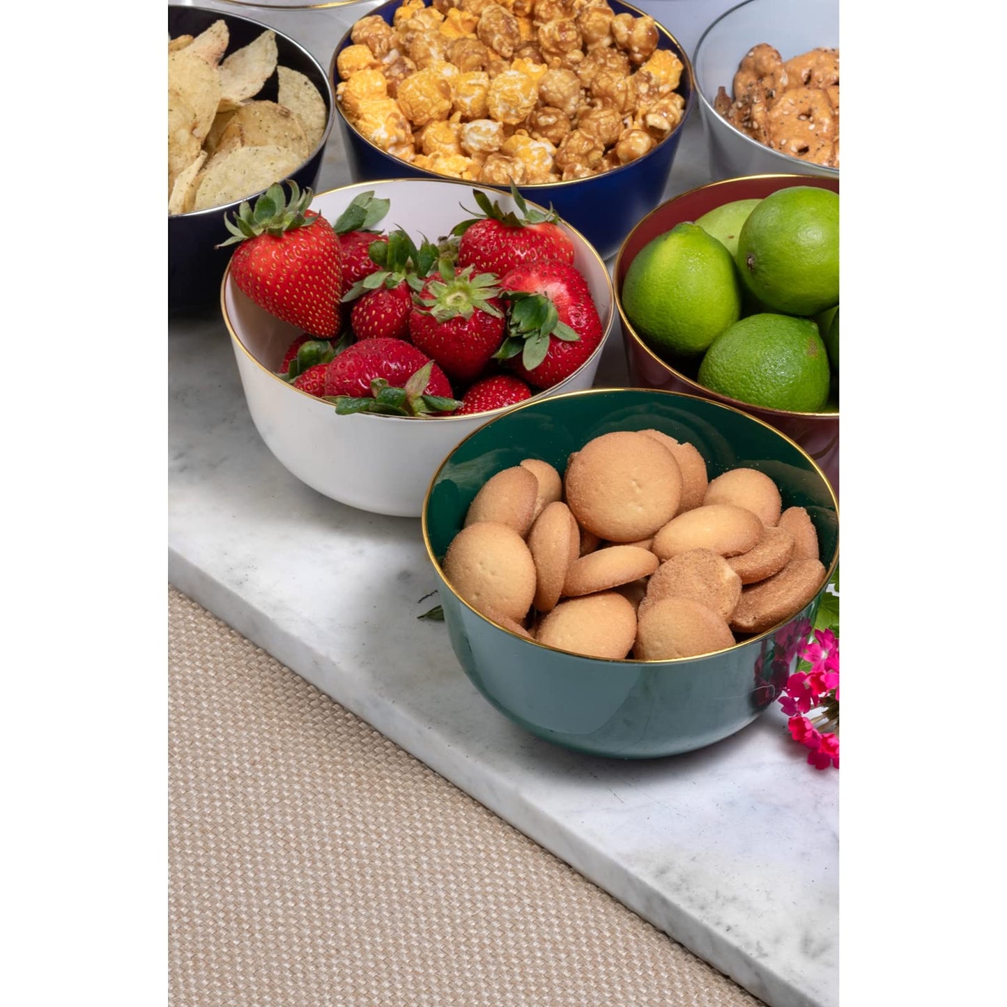 Classic Burgundy Design Plastic Bowls - 10 Ct.