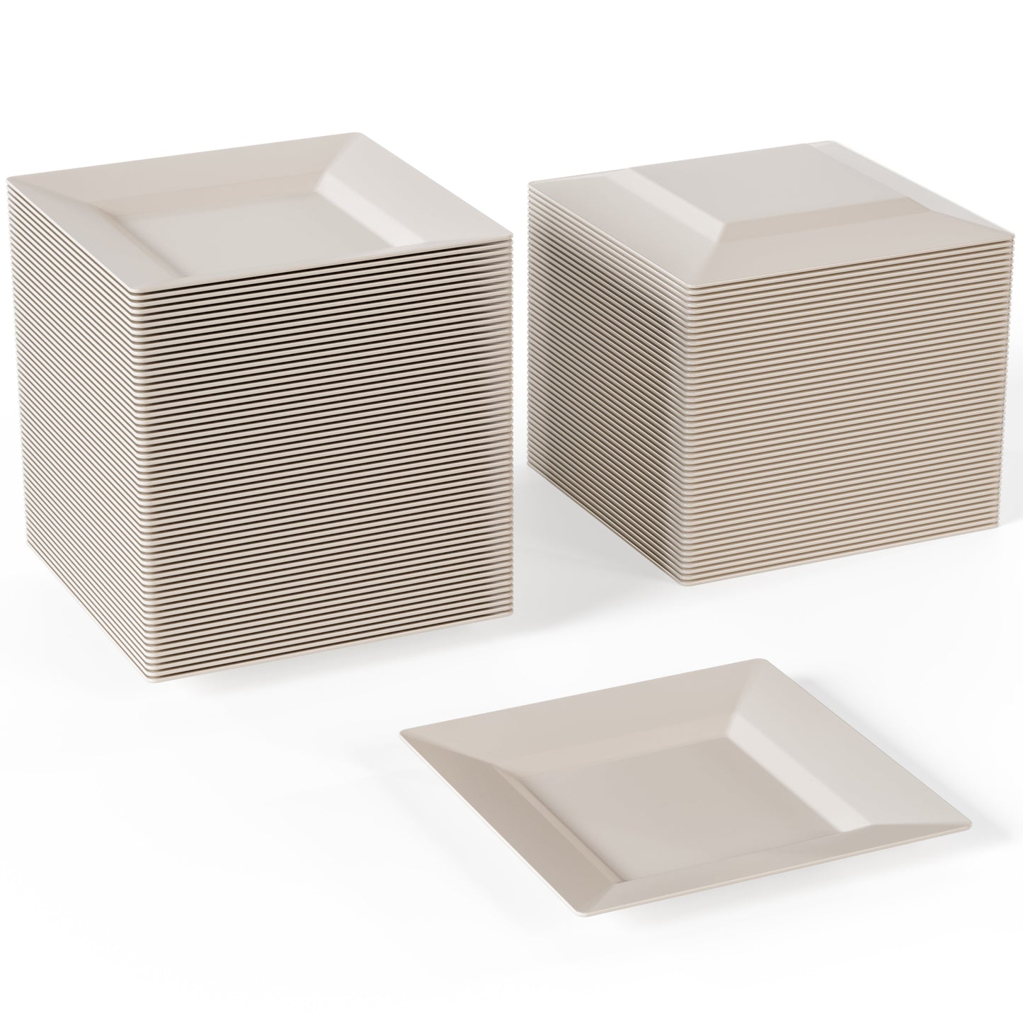 4.5 In. Ivory Square Plates - 100 Ct.