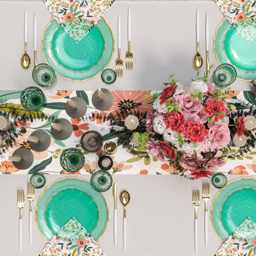 Mint/Gold Petal Plates - Combo Pack 20/20