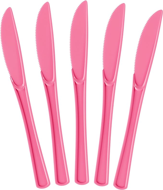 Heavy Duty Cerise Plastic Knives - 50 Ct.