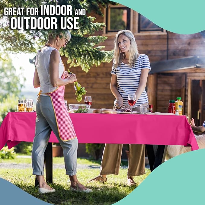 Exquisite Premium Quality Plastic Table Cover Banquet Roll, 40 in X 100 ft - Cerise