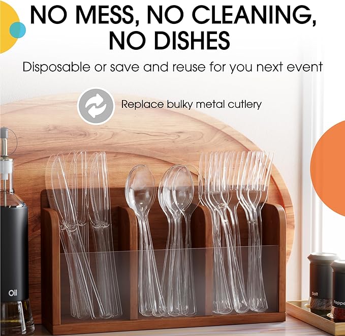 Heavy Duty Clear Plastic Knives - 50 Ct.