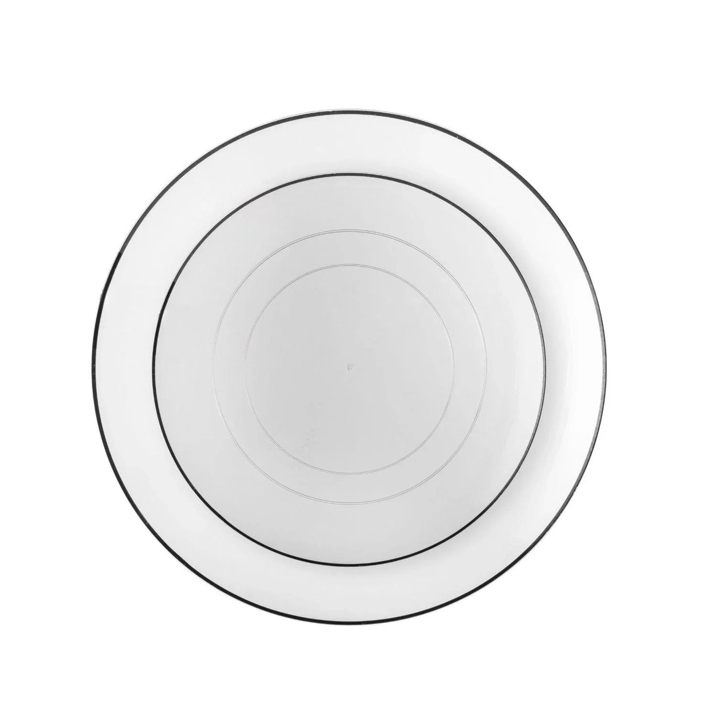 10" Classic Clear Design Plates - Black Rim (10)