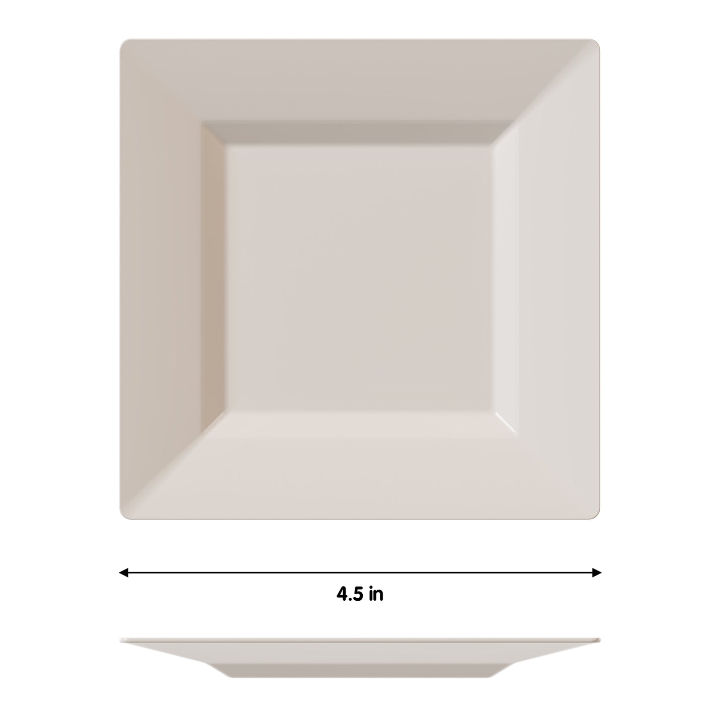 4.5 In. Ivory Square Plates - 100 Ct.