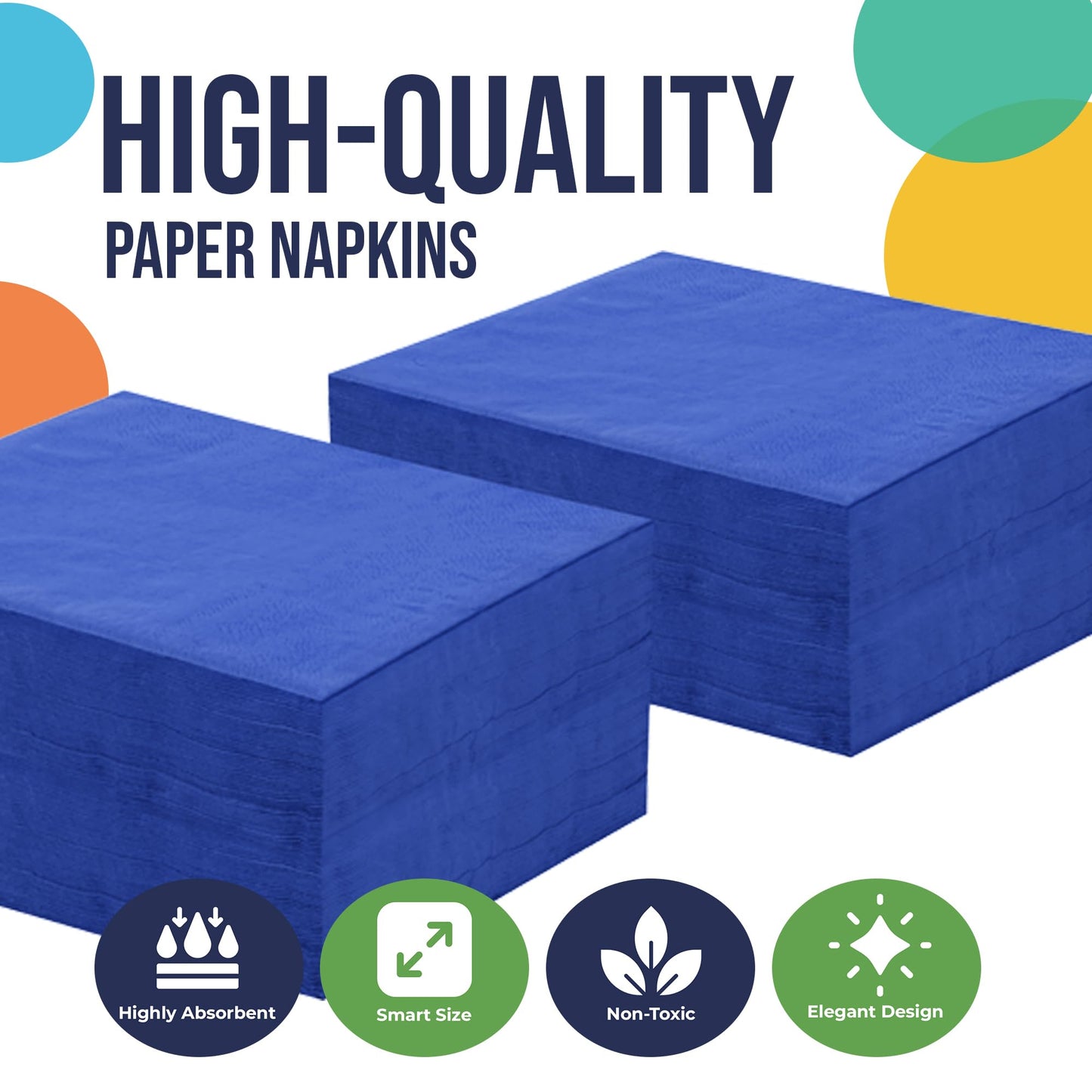 Dark Blue Beverage Napkins - 50 Ct.