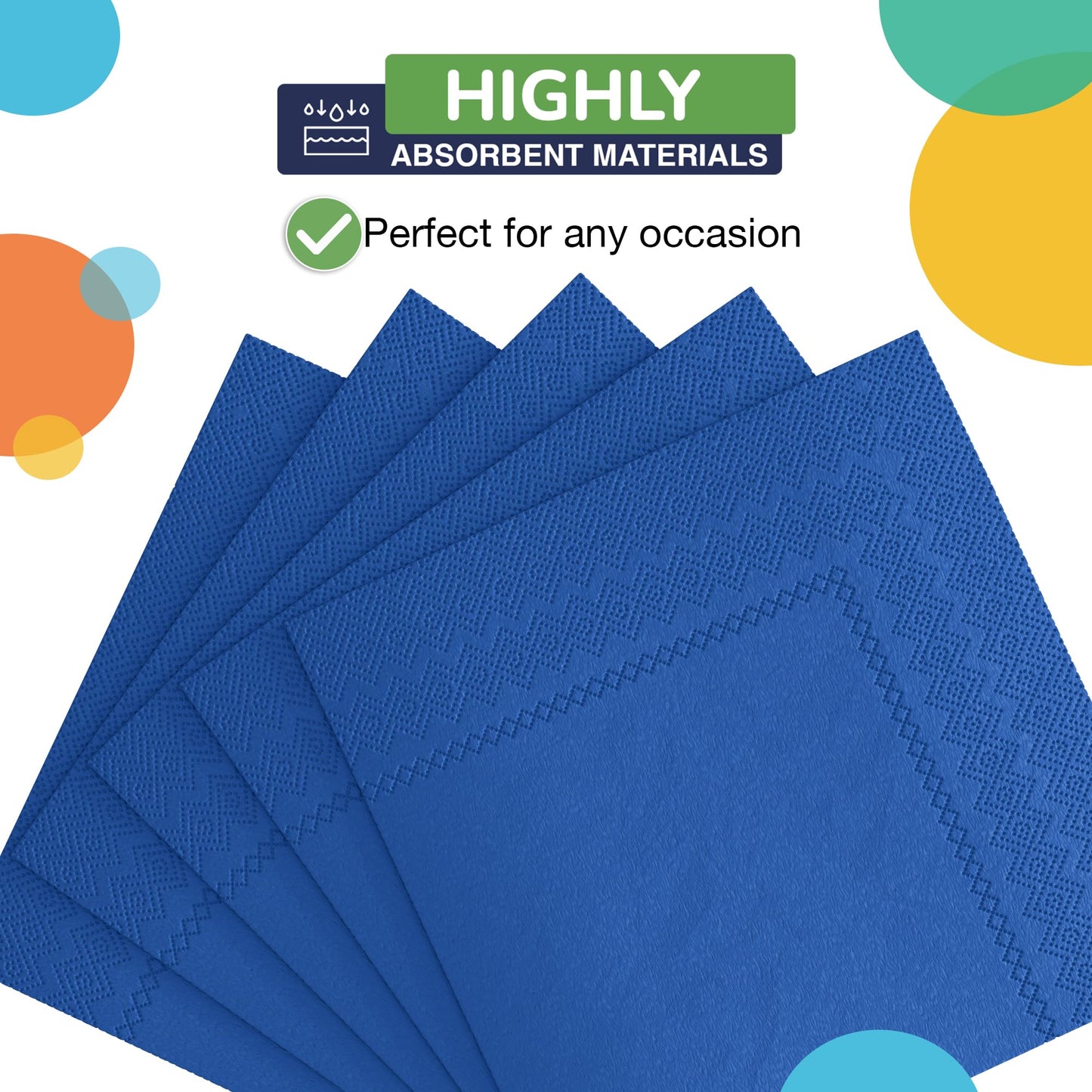 Dark Blue Beverage Napkins - 50 Ct.