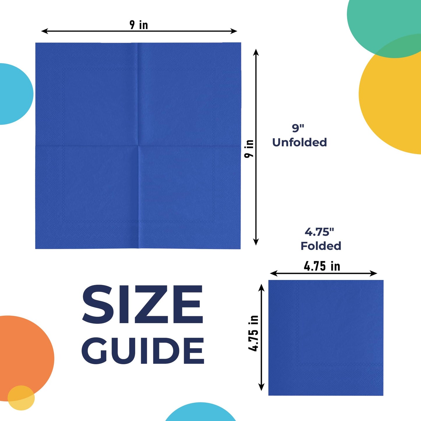 Dark Blue Beverage Napkins - 50 Ct.