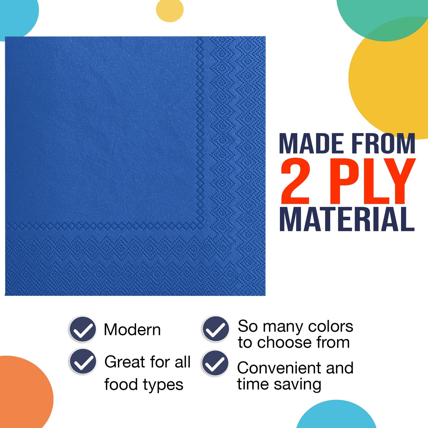 Dark Blue Beverage Napkins - 50 Ct.