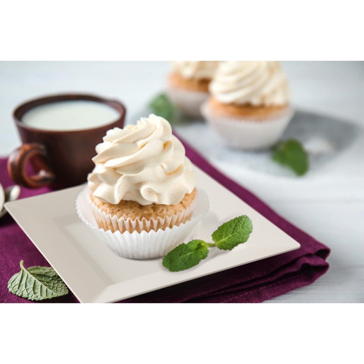 4.5 In. Ivory Square Plates - 100 Ct.