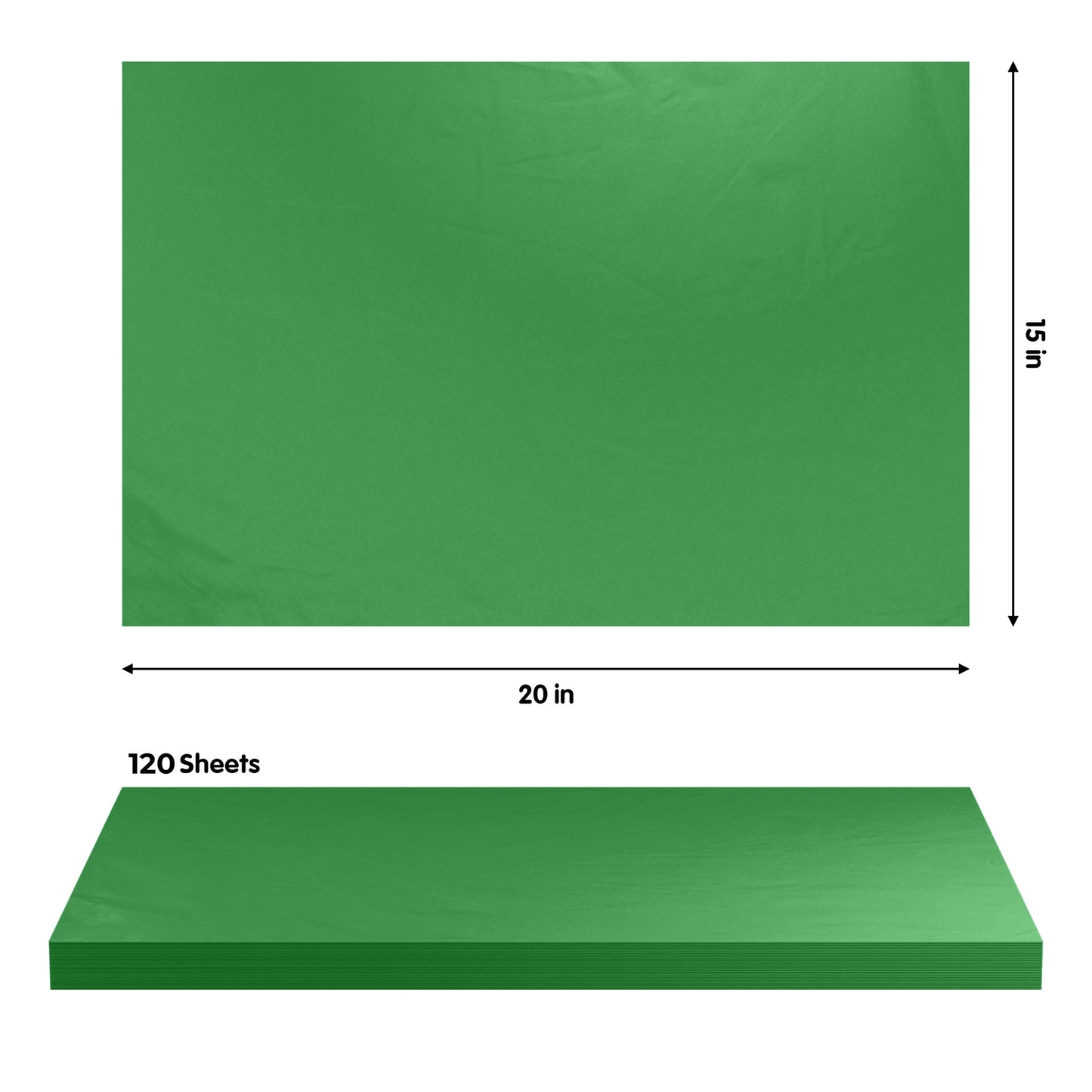 Emerald Tissue Paper 15"" x 20"" | 120 Sheets