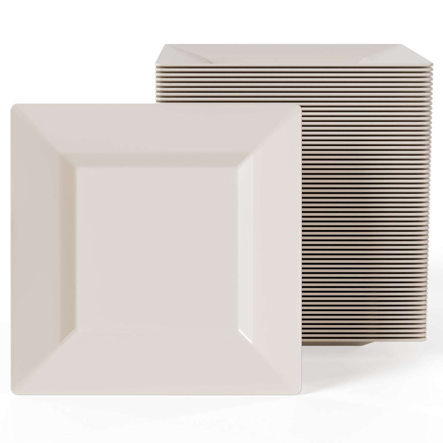 4.5 In. Ivory Square Plates - 100 Ct.