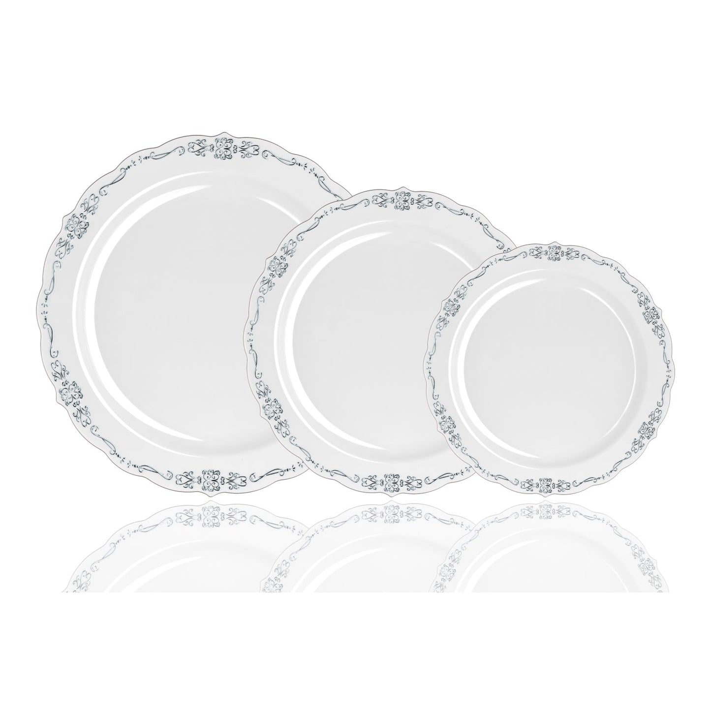 5 oz Grey/Silver Victorian Design Bowls - 20 Ct.