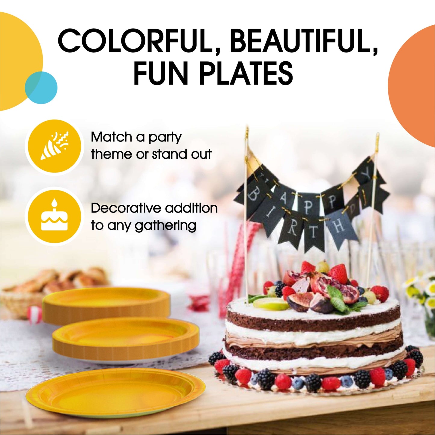 10 In. Yellow Paper Plates - 100 Ct.