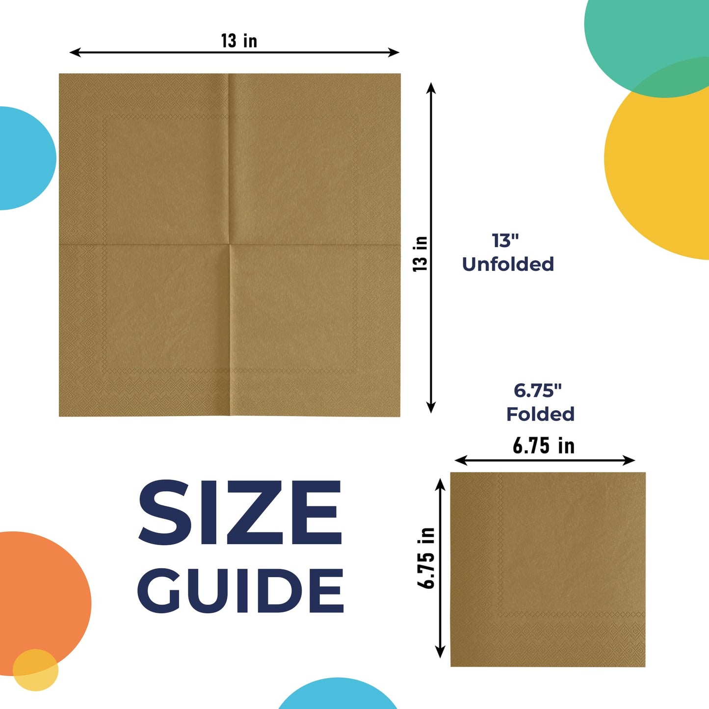 Gold Luncheon Napkins - 50 Ct.