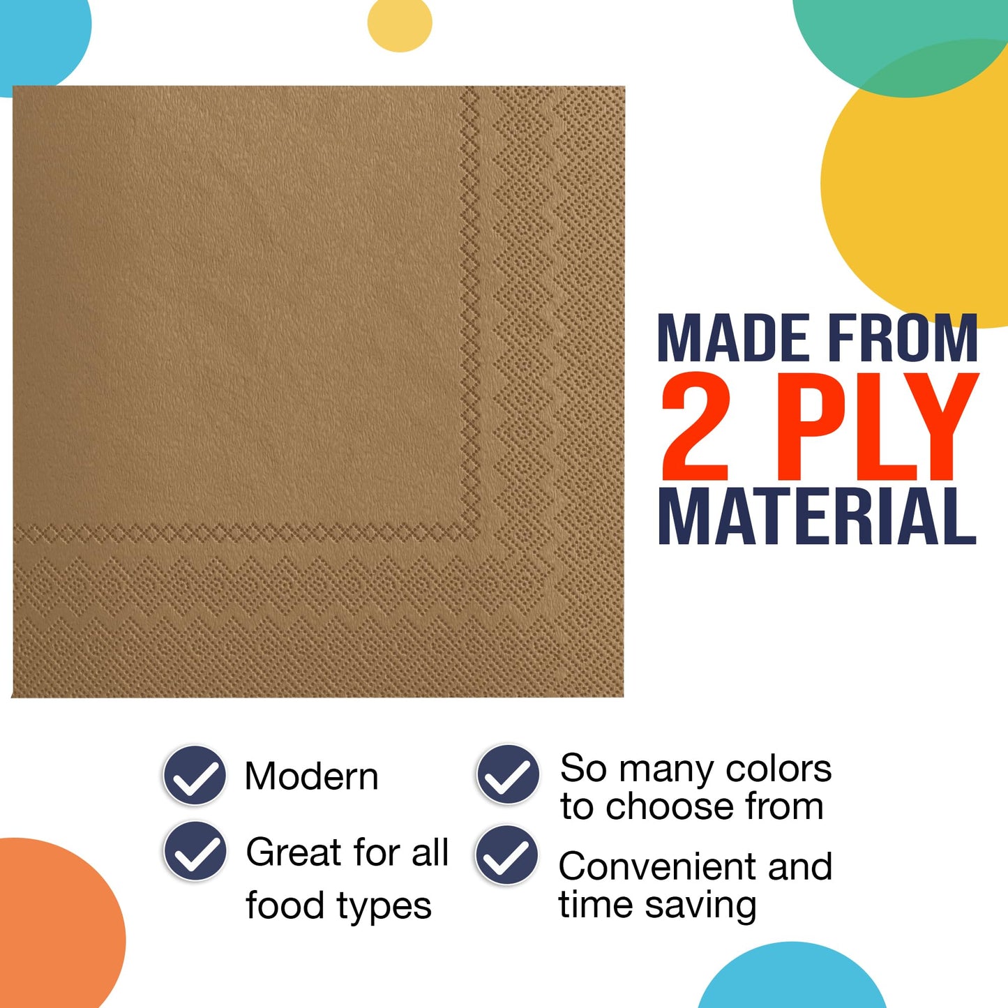 Gold Luncheon Napkins - 50 Ct.