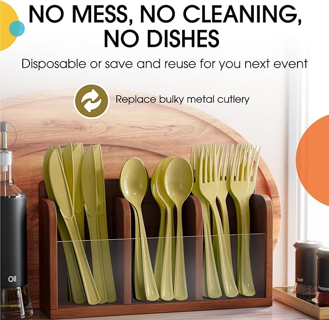 Heavy Duty Gold Plastic Knives - 50 Ct.