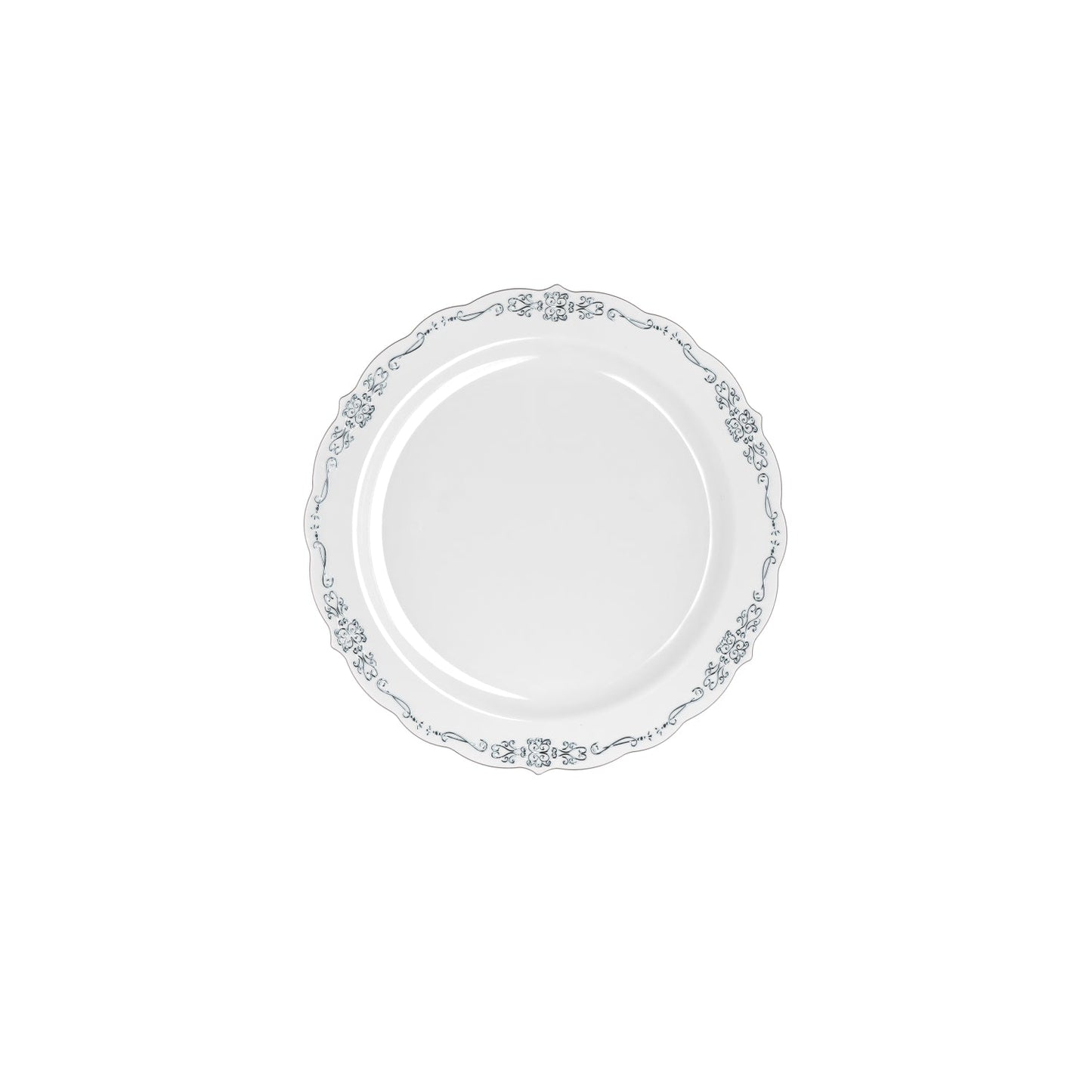 7.5 In. Grey/Silver Victorian Design Plates - 20 Ct.