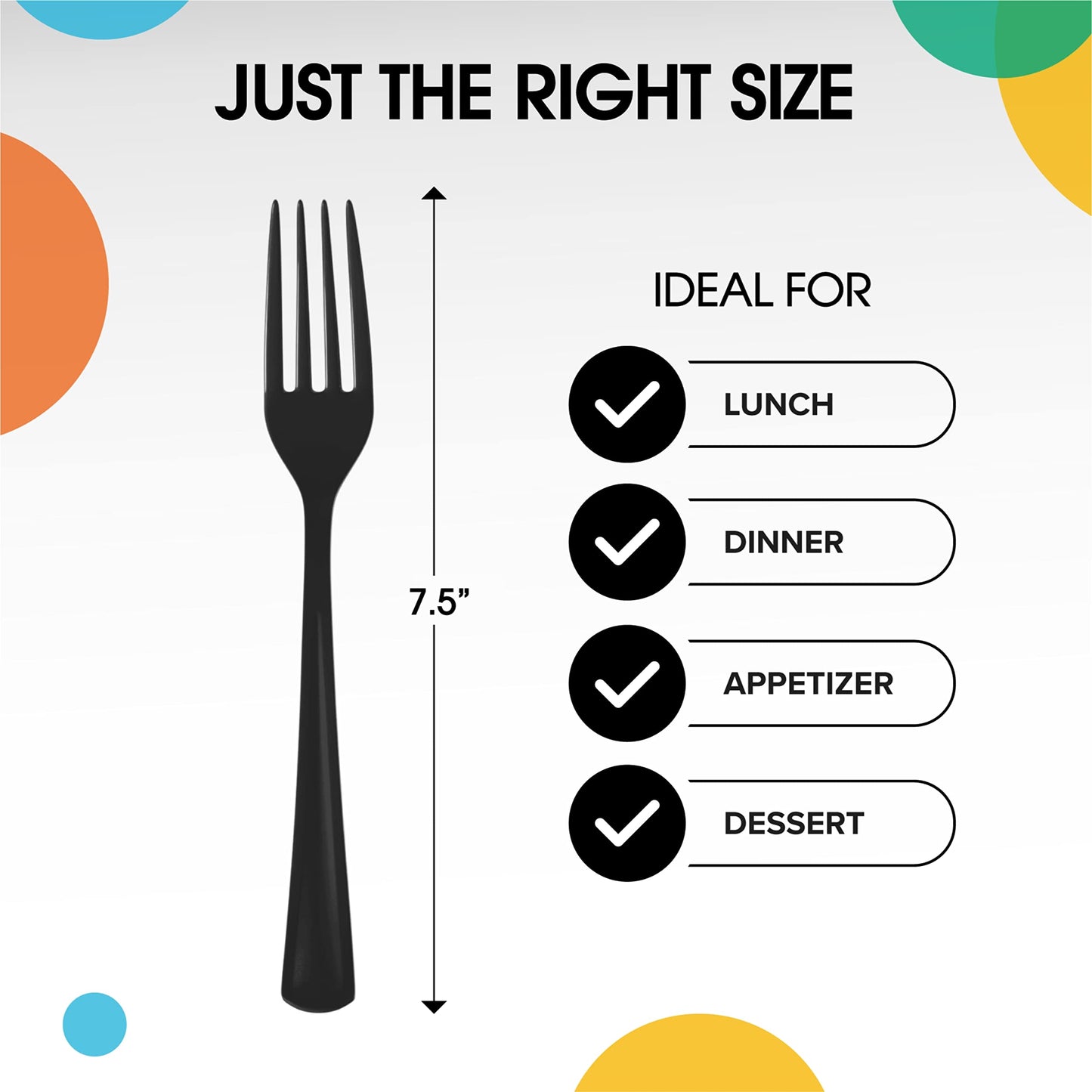 Heavy Duty Black Plastic Forks - 50 Ct.