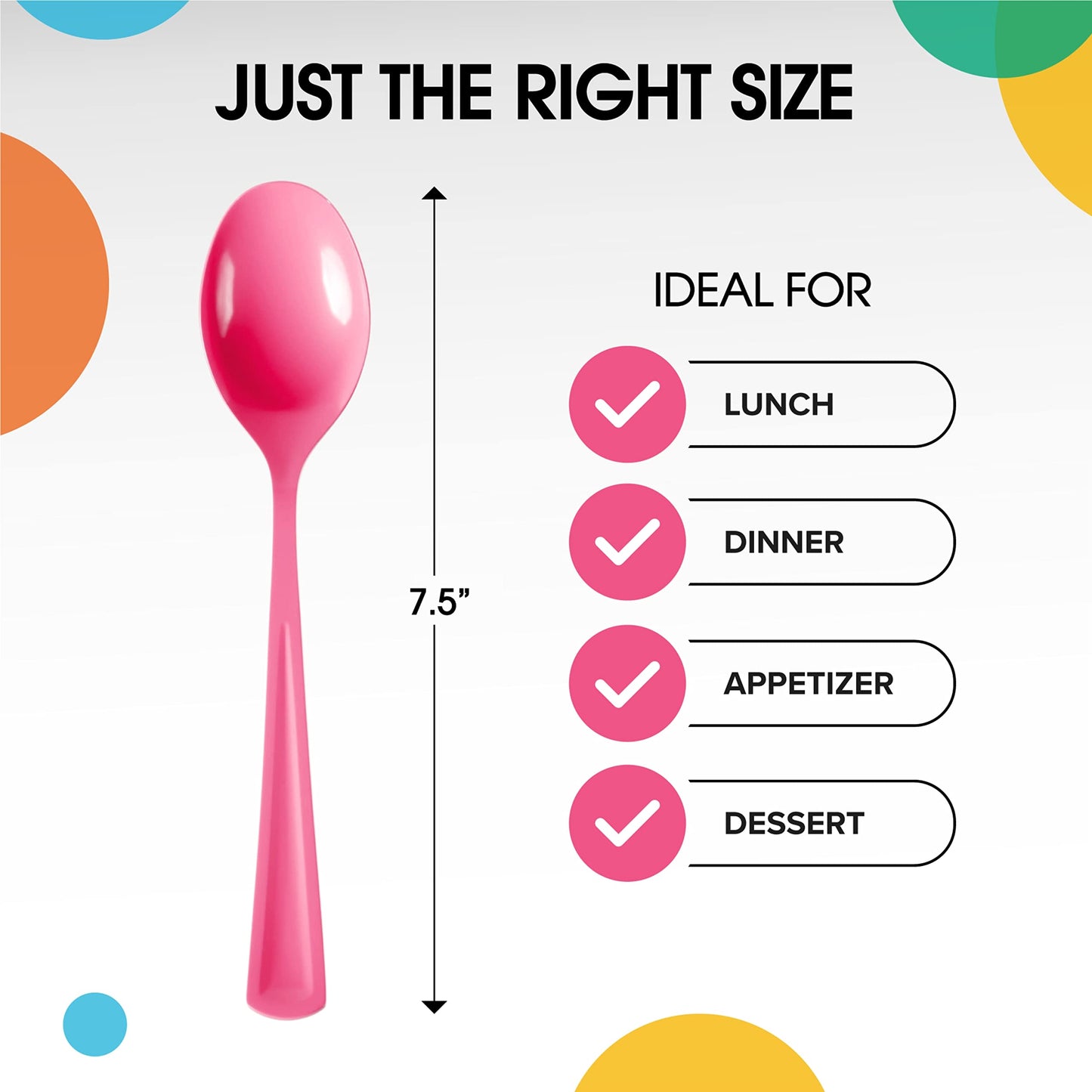 Heavy Duty Cerise Plastic Spoons - 50 Ct.