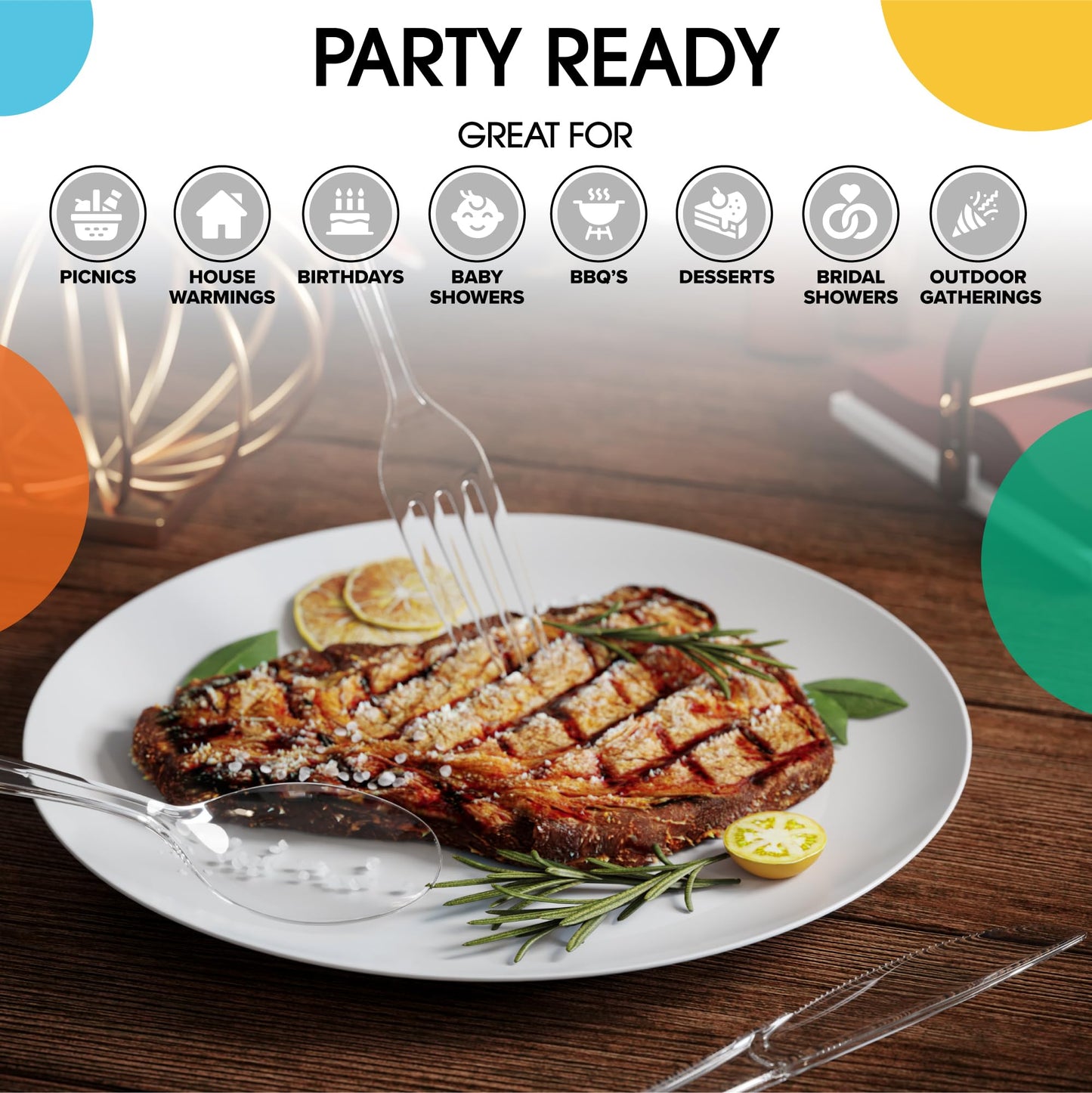 Heavy Duty Clear Plastic Forks - 50 Ct.