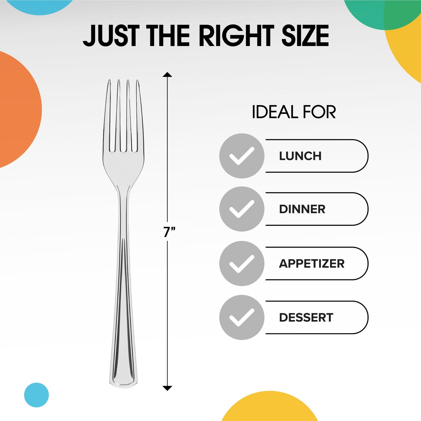 Heavy Duty Clear Plastic Forks - 50 Ct.