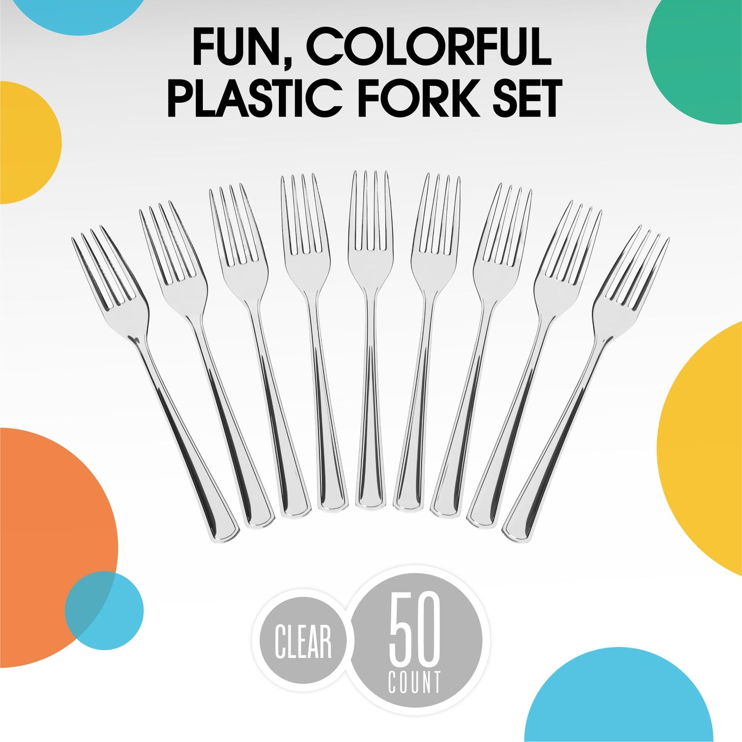 Heavy Duty Clear Plastic Forks - 50 Ct.