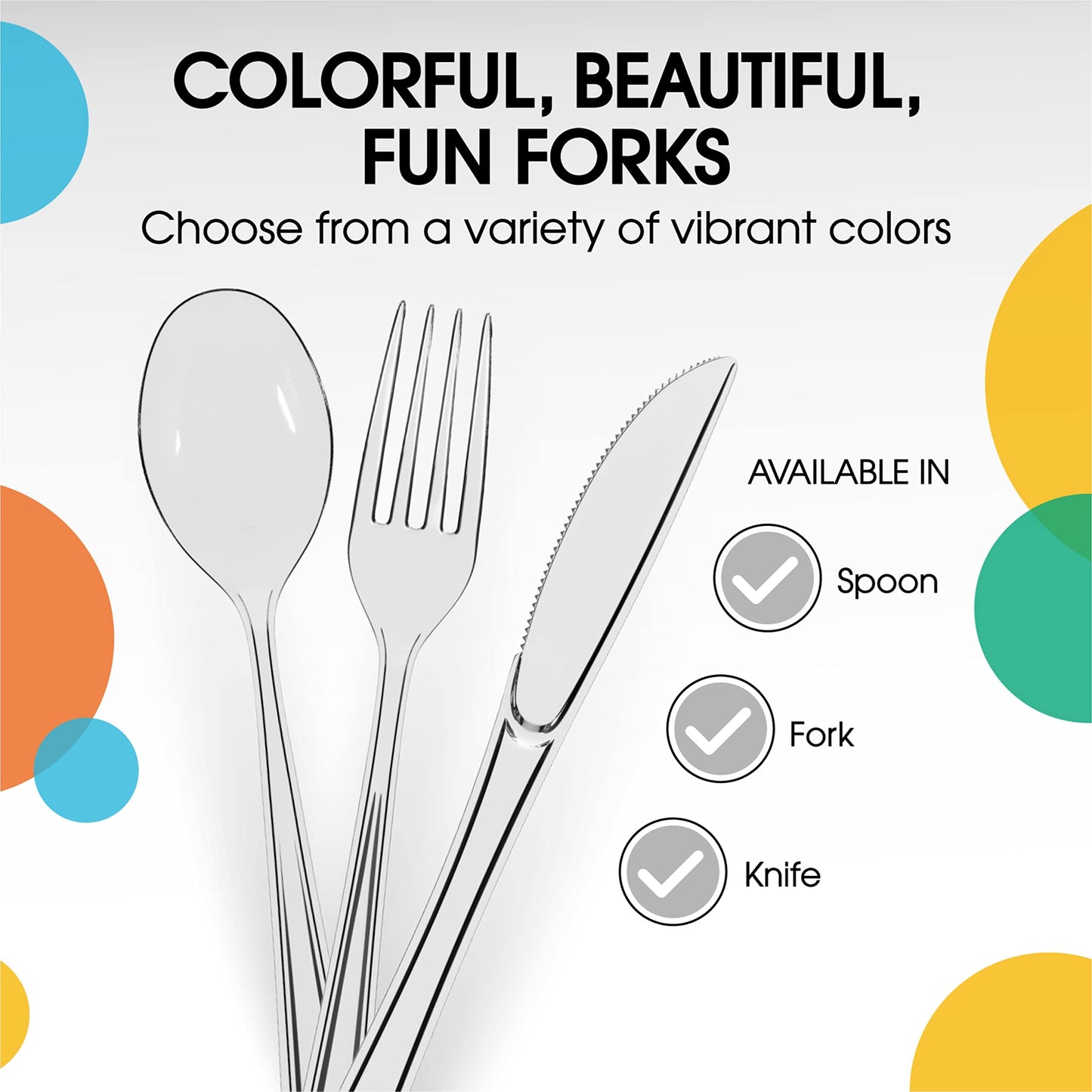 Heavy Duty Clear Plastic Forks - 50 Ct.