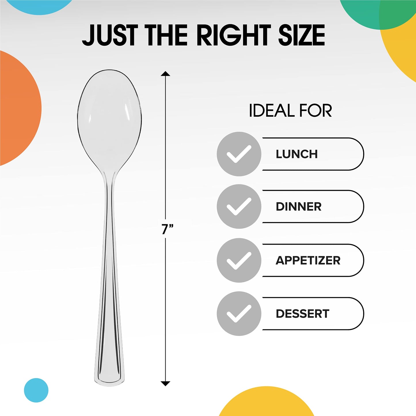 Heavy Duty Clear Plastic Spoons - 50 Ct.
