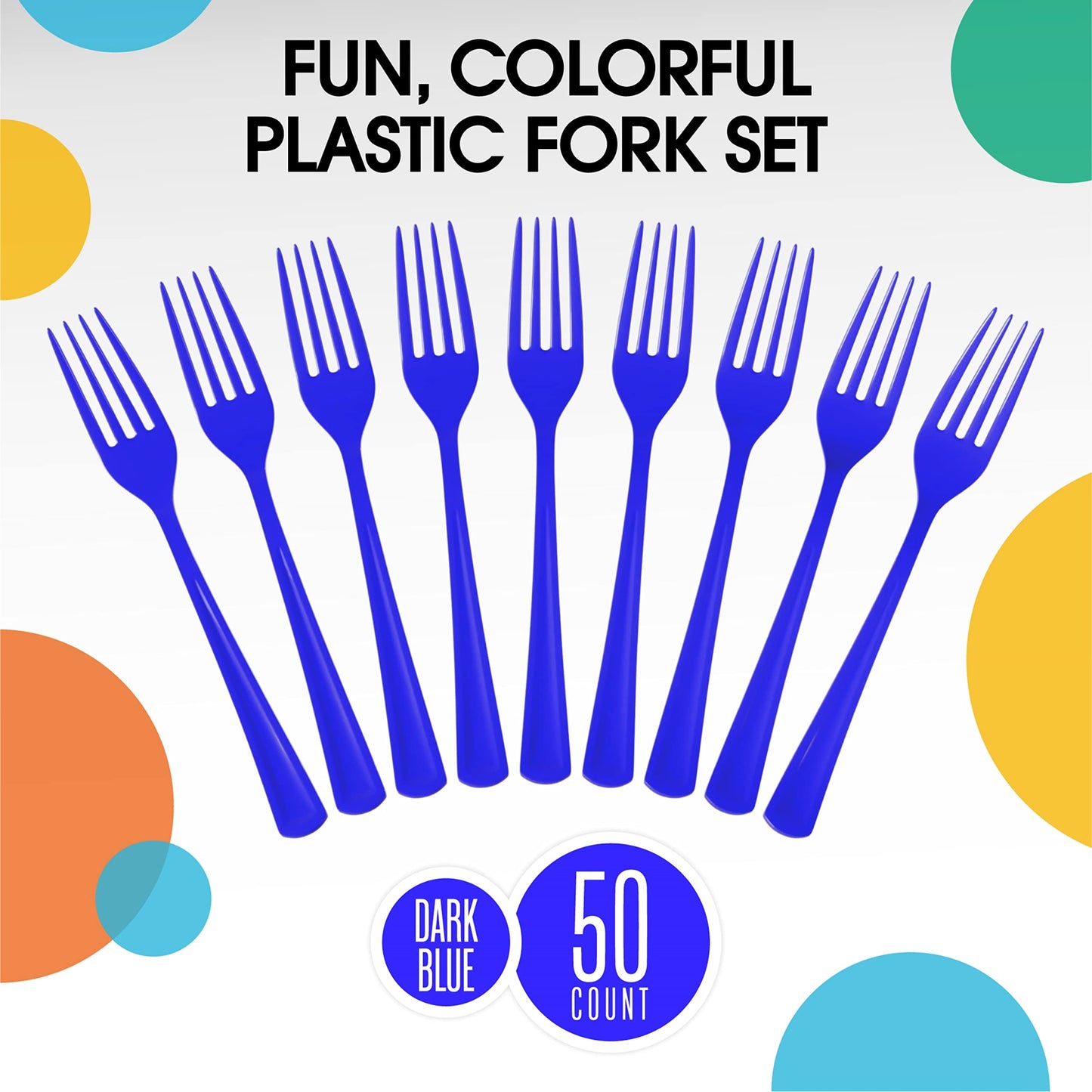 Heavy Duty Dark Blue Plastic Forks - 50 Ct.