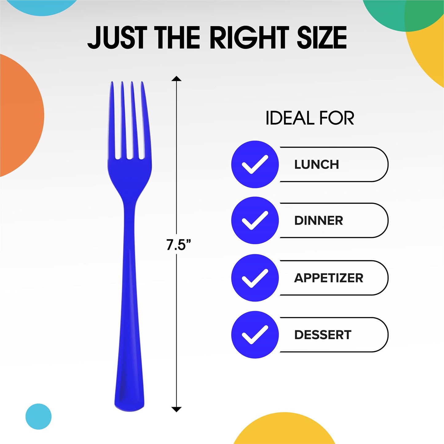 Heavy Duty Dark Blue Plastic Forks - 50 Ct.