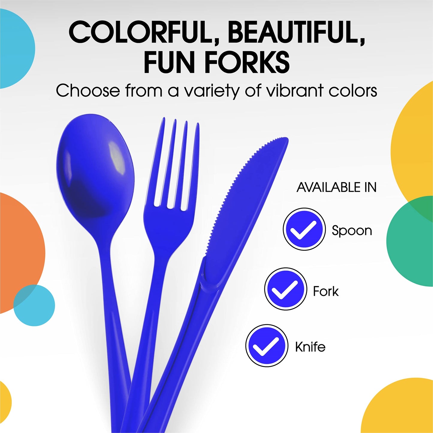 Heavy Duty Dark Blue Plastic Forks - 50 Ct.