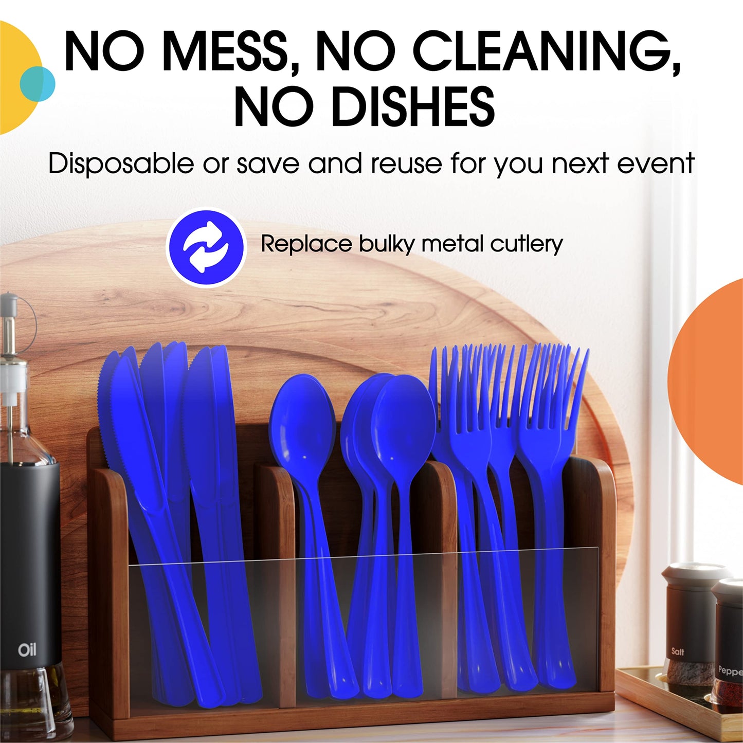 Heavy Duty Dark Blue Plastic Forks - 50 Ct.