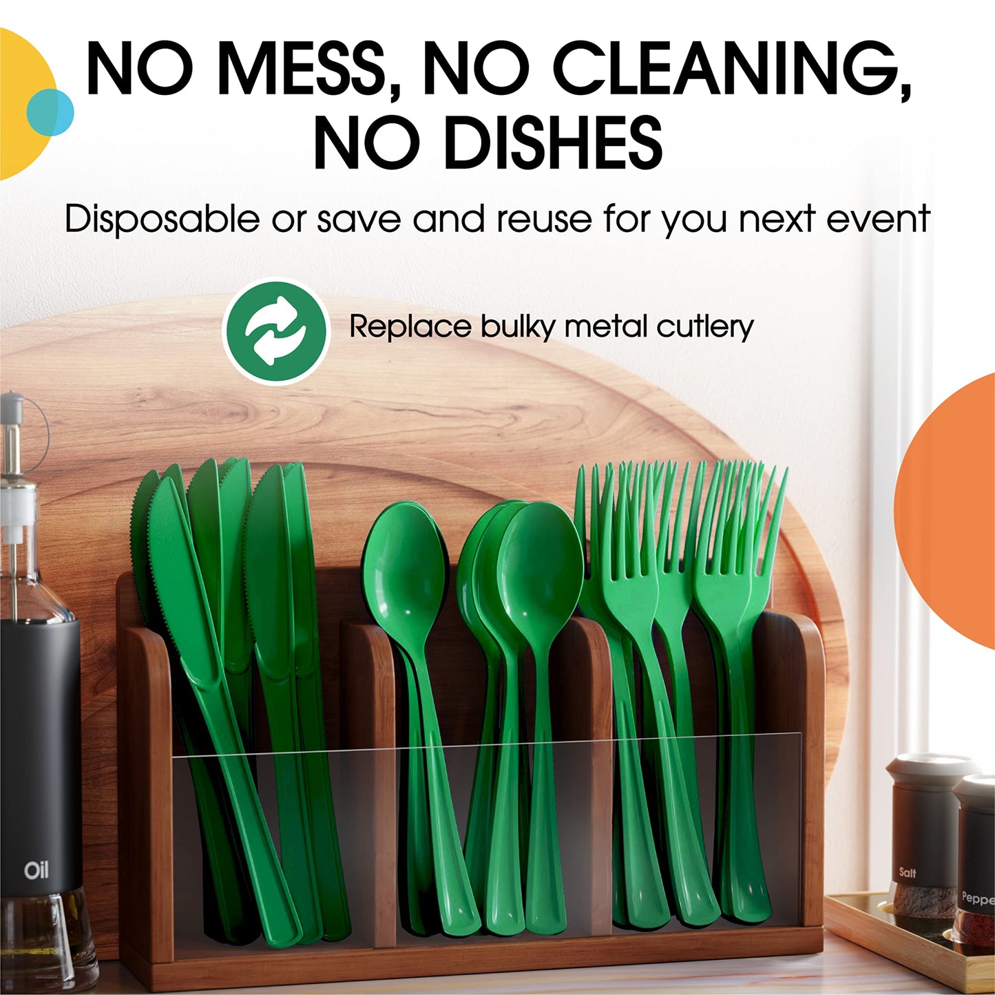 Heavy Duty Emerald Green Plastic Forks - 50 Ct.