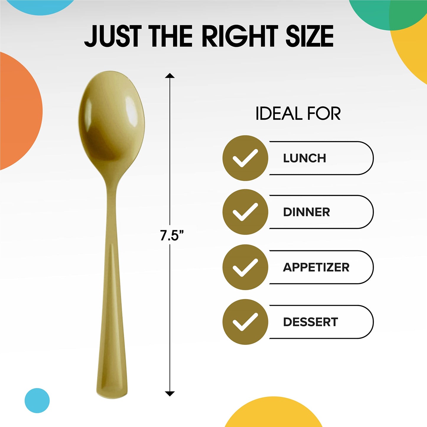 Heavy Duty Gold Plastic Spoons - 50 Ct.