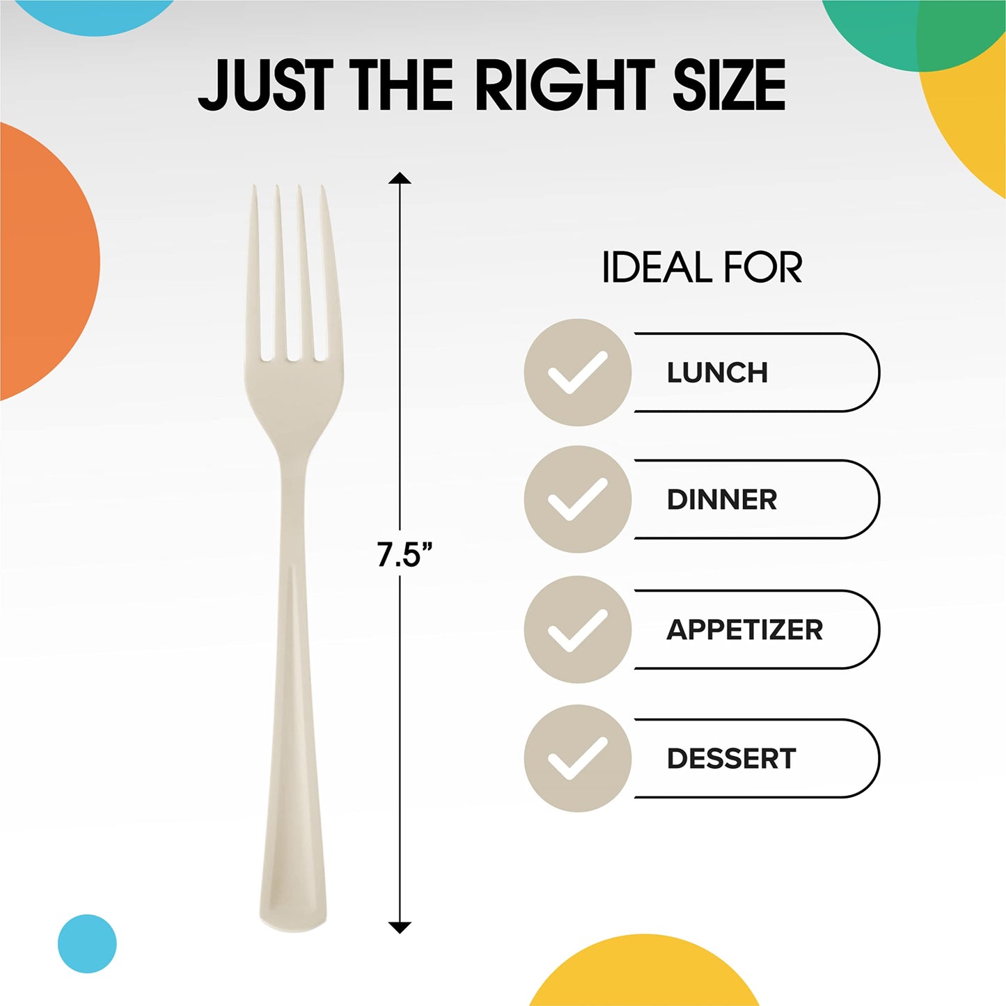 Heavy Duty Ivory Plastic Forks - 50 Ct.
