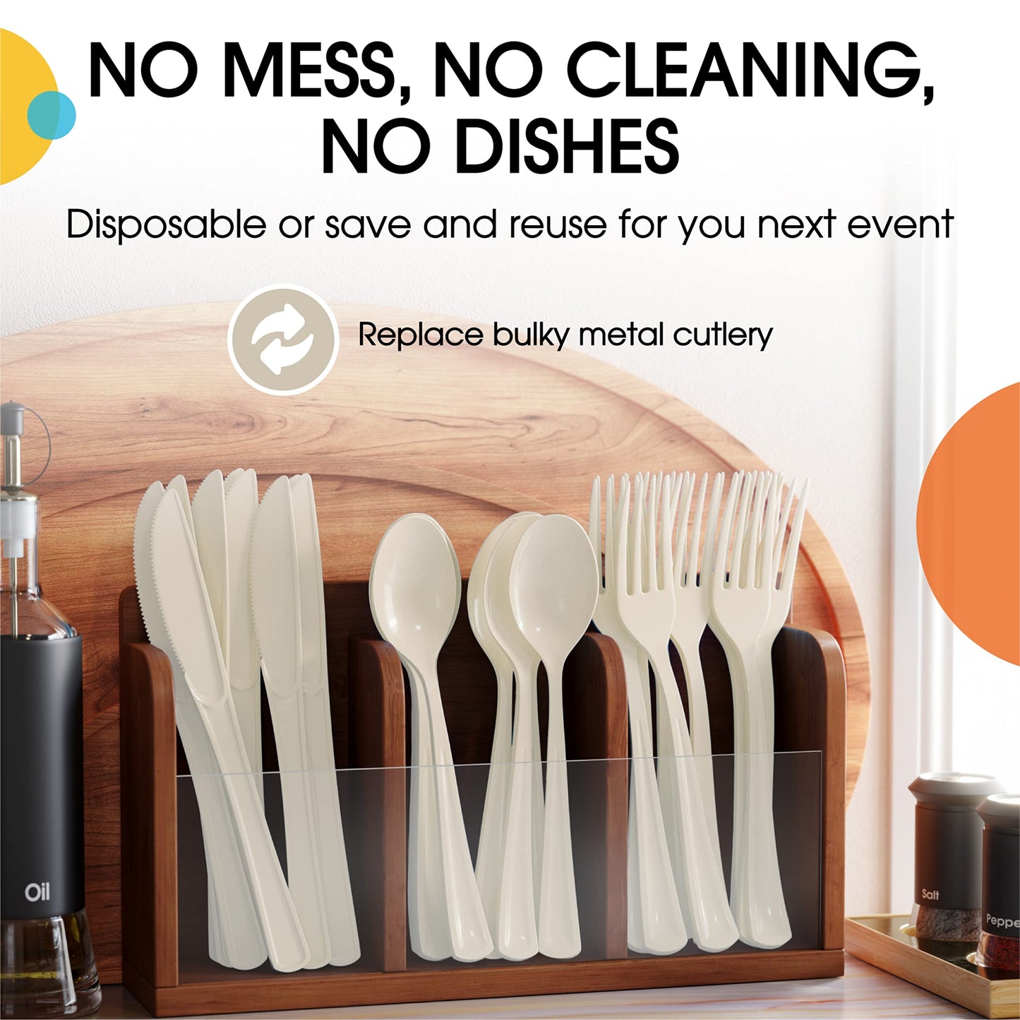 Heavy Duty Ivory Plastic Forks - 50 Ct.
