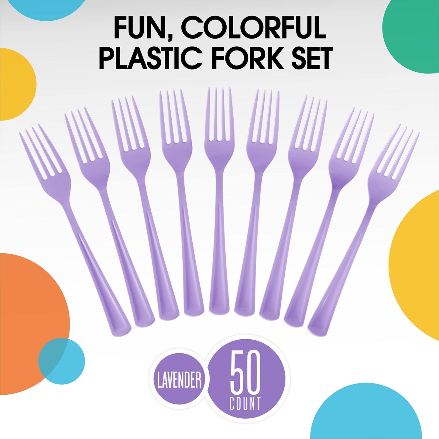 Heavy Duty Lavender Plastic Forks - 50 Ct.