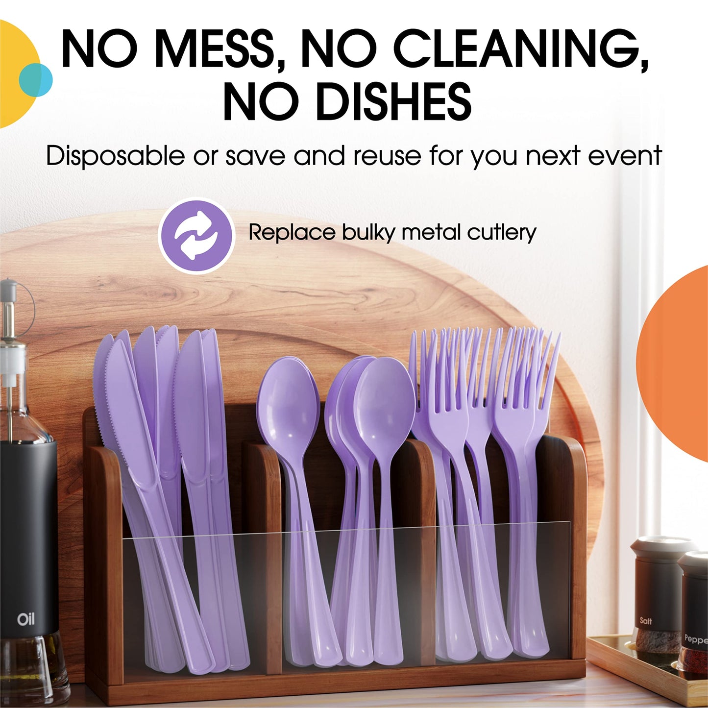 Heavy Duty Lavender Plastic Forks - 50 Ct.