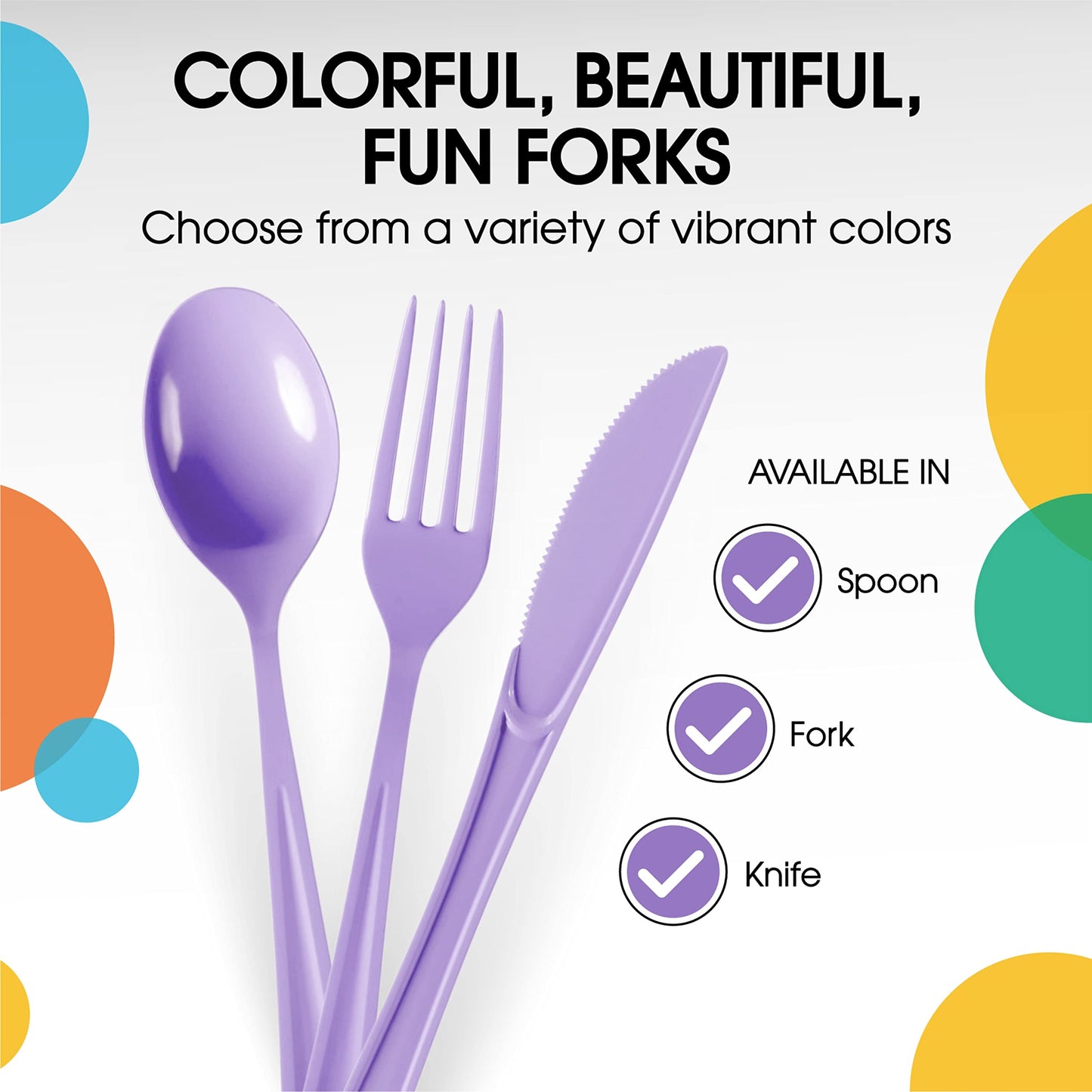 Heavy Duty Lavender Plastic Forks - 50 Ct.