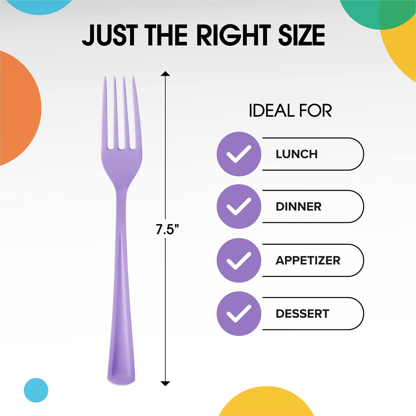 Heavy Duty Lavender Plastic Forks - 50 Ct.